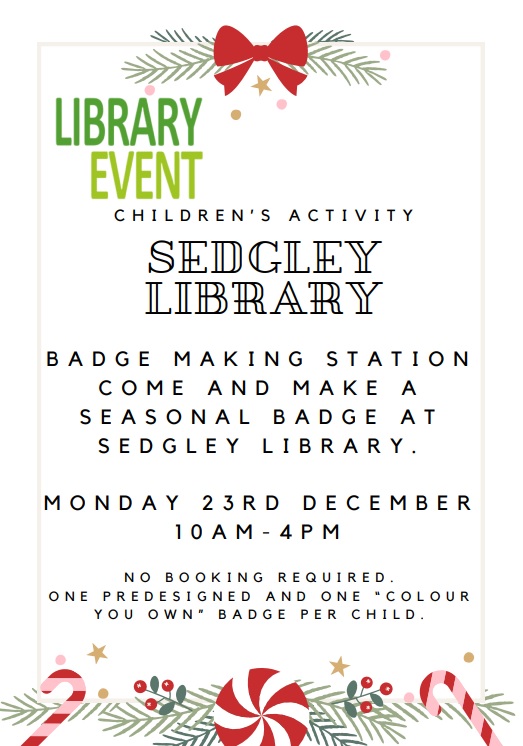 Sedgley Library - Children's Badge Making Activity